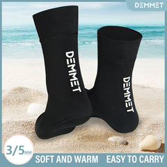 1.5mm/3mm/5mm Neoprene Diving Socks Beach Socks Wetsuit Socks Men Women Swimming Warm Non-Slip Boots for Cold Water Scuba Sport Black