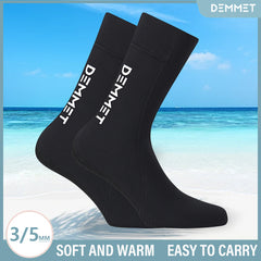 1.5mm/3mm/5mm Neoprene Diving Socks Beach Socks Wetsuit Socks Men Women Swimming Warm Non-Slip Boots for Cold Water Scuba Sport Black
