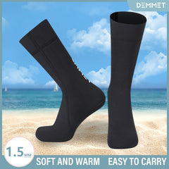 1.5mm/3mm/5mm Neoprene Diving Socks Beach Socks Wetsuit Socks Men Women Swimming Warm Non-Slip Boots for Cold Water Scuba Sport Black