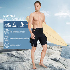 2.5MM Neoprene Wetsuit Tech Shorts Diving Pants Submersible Load Weight 2 Pocket Keep Warm Unisex Wetsuit Shorts D-Ring Buckle Leak Hole for Diving Equipment Accessories