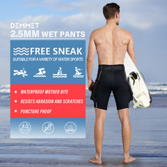 2.5MM Neoprene Wetsuit Tech Shorts Diving Pants Submersible Load Weight 2 Pocket Keep Warm Unisex Wetsuit Shorts D-Ring Buckle Leak Hole for Diving Equipment Accessories