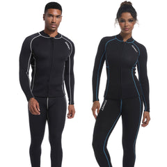 DEMMET 1.5mm/3mm Neoprene Wetsuit Men Women Diving Jacket Long Sleeve Snorkel Coat Surfing Winter Top Fishing Thermal Swimwear