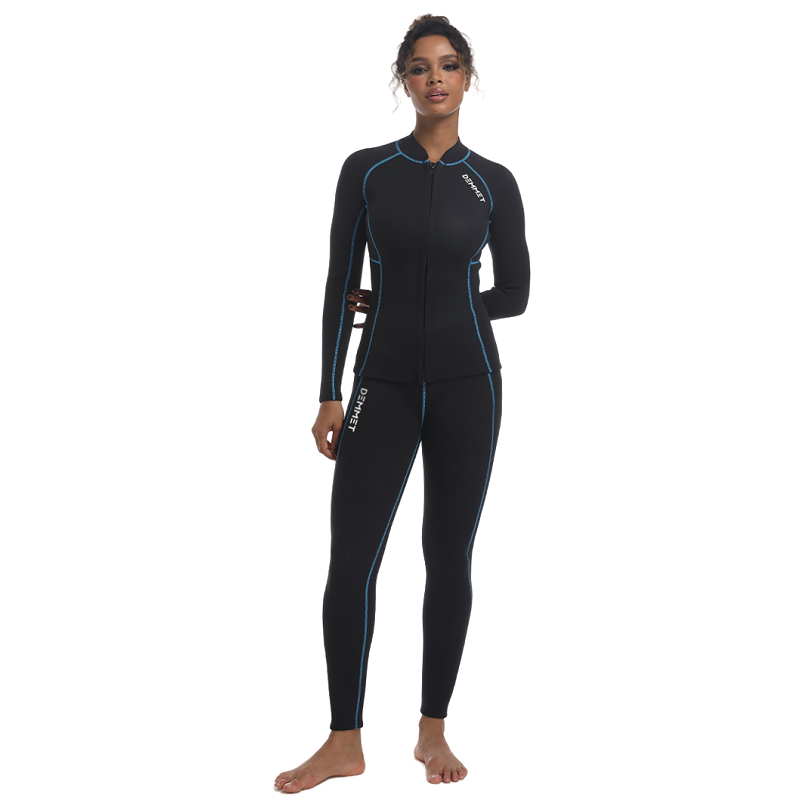 DEMMET 1.5mm/3mm Neoprene Wetsuit Men Women Diving Jacket Long Sleeve Snorkel Coat Surfing Winter Top Fishing Thermal Swimwear
