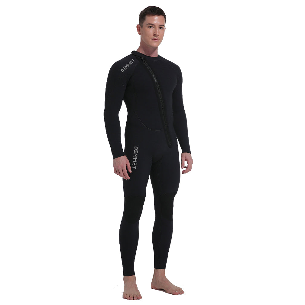 Scuba Diving Suit for Men 5mm Neoprene Wetsuit Winter Swimsuit One-Piece Front Zipper Long Sleeve Spearfishing Hunting Fish Suit