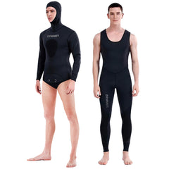Wetsuits Men's 3MM Neoprene Hooded Warm Wetsuit Camouflage Split Hunting Fish Hunting Scuba Snorkeling Surfing Swimsuit