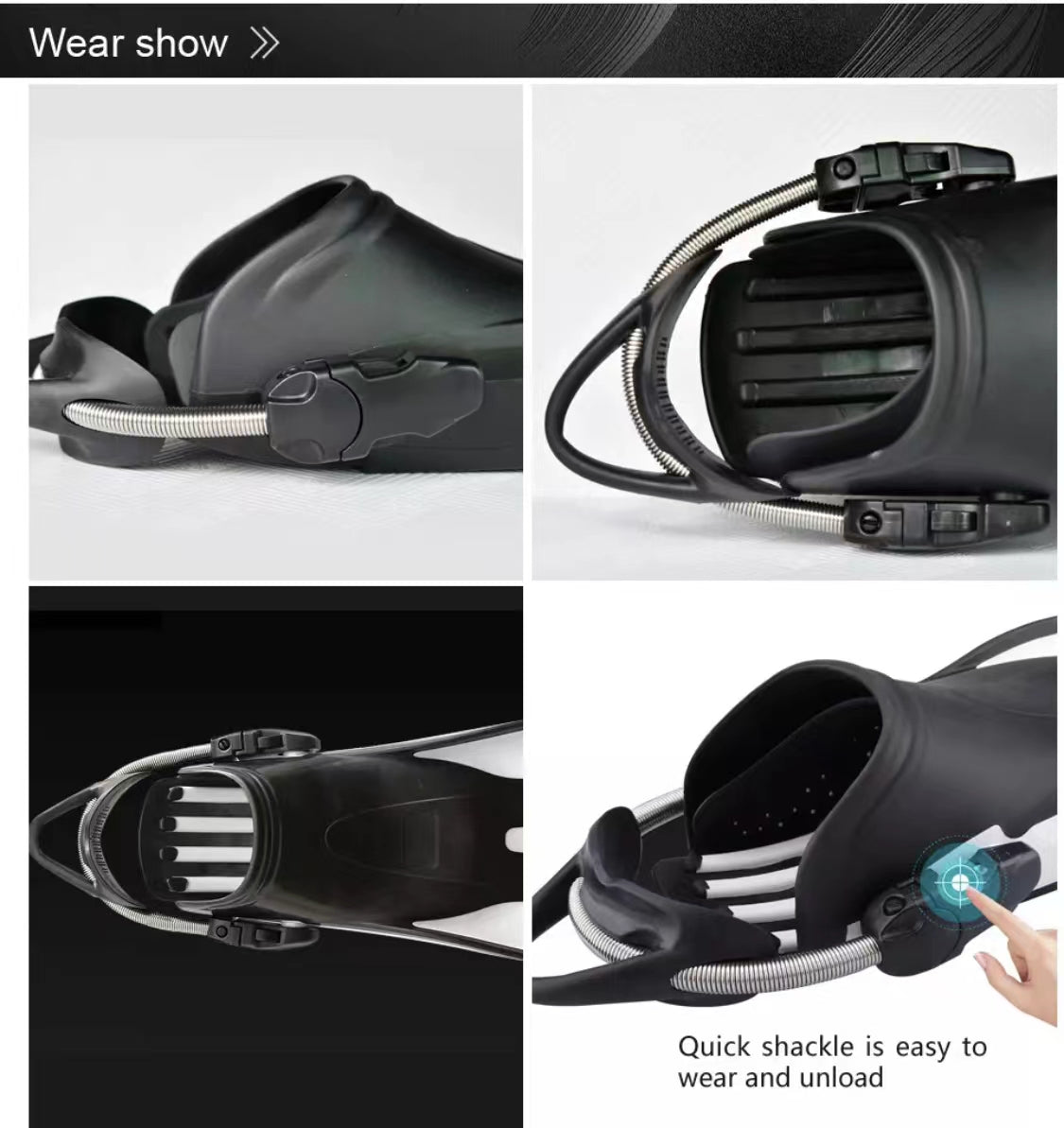 DEMET 2PCS Diving Equipment Scuba Diving Stainless Steel Spring Fin Straps Diver Heel Straps gear Drop Shipping