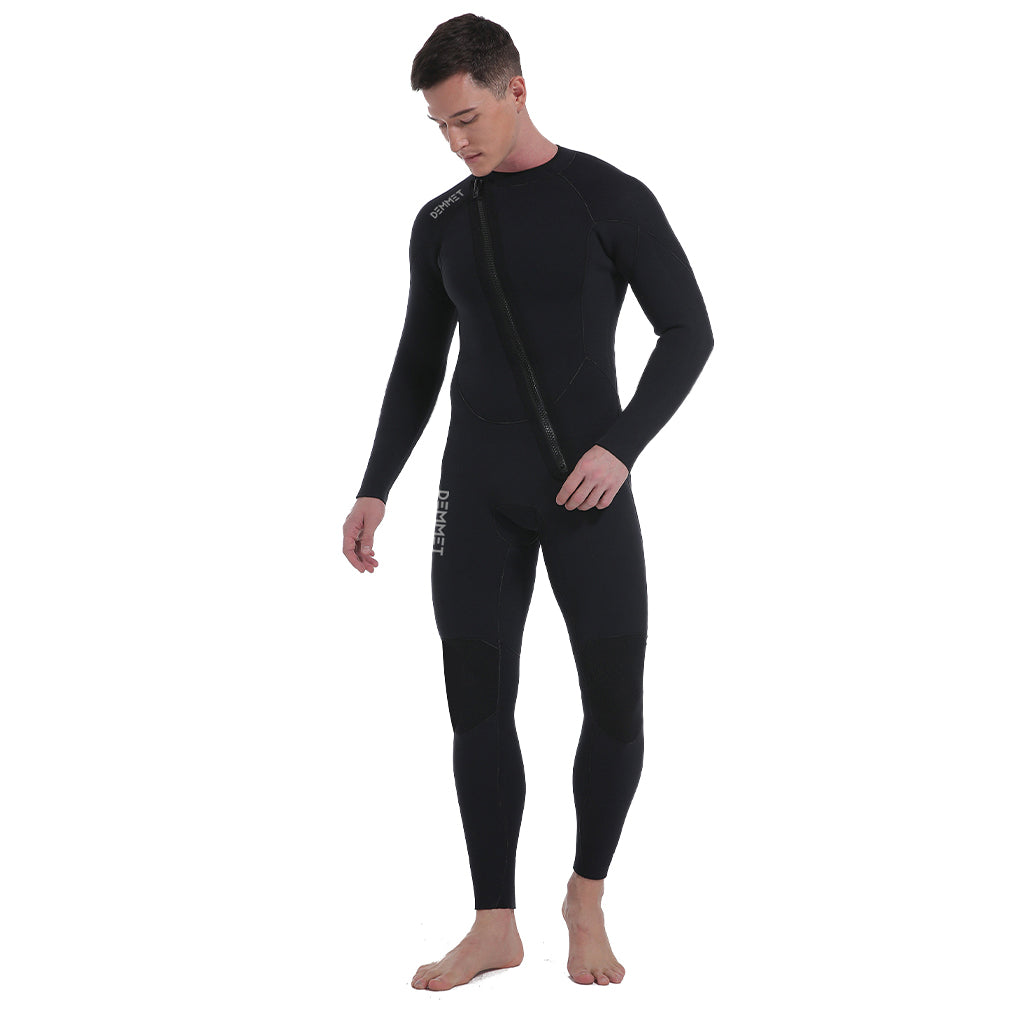Scuba Diving Suit for Men 5mm Neoprene Wetsuit Winter Swimsuit One-Piece Front Zipper Long Sleeve Spearfishing Hunting Fish Suit