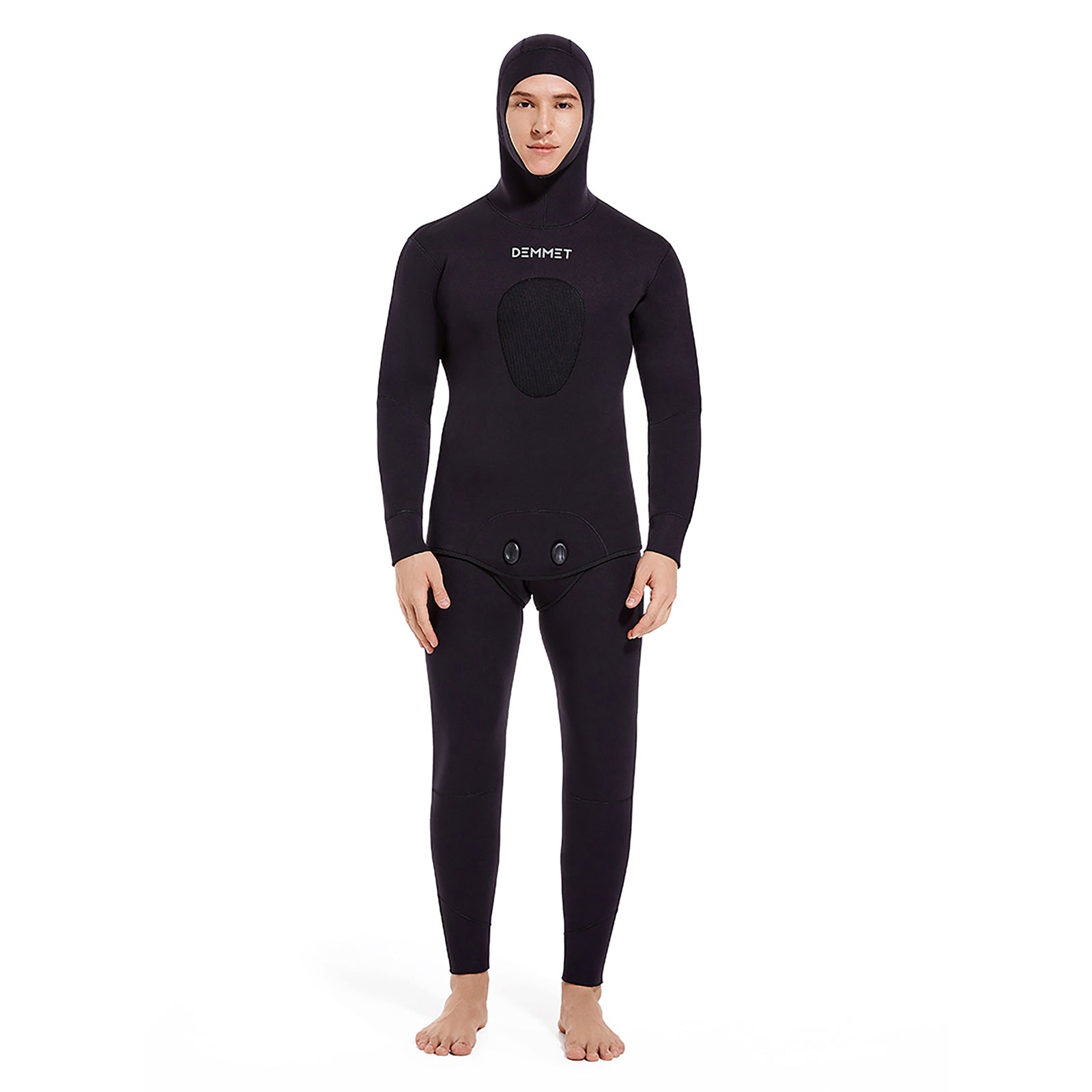 5mm/7mm Neoprene Spearfishing Wetsuit with Hooded, 2-Pieces Long Sleeve  Hunting Diving Suit with Chest Pad for Cool Water Snorkeling Freediving