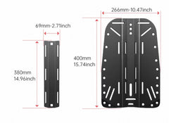 Black Aluminium Scuba Diving Technic Backplate Diver BCD plate /Aluminum Alloy Scuba Diving Single Tank Adapter Scuba Diving Set